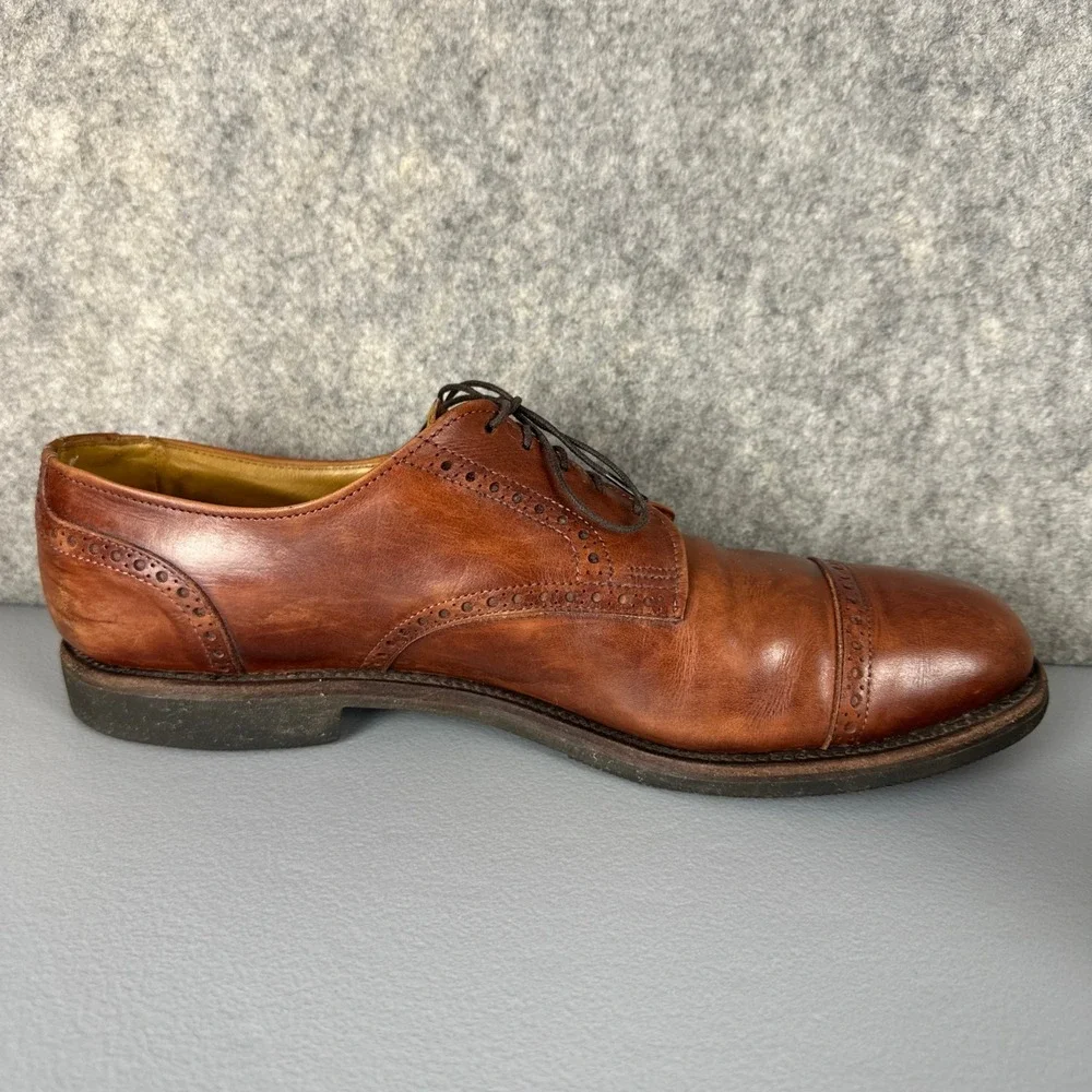 Allen Edmonds Shoes Mens 12 Brown 3458 Sanford Cap Toe Brogue Oxfords